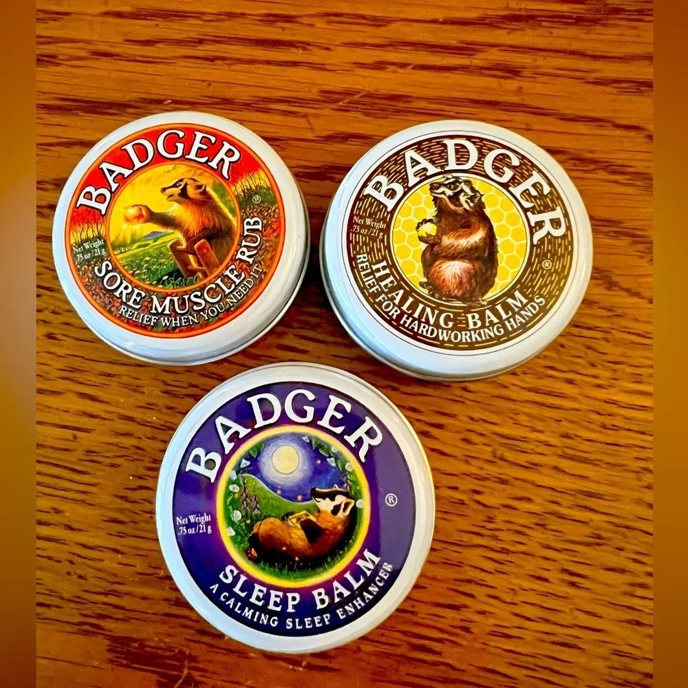 Badger Balm Three Bold Balms - Restore, Recover, and Rest